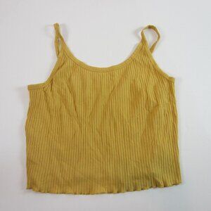 Old Navy Cropped Ribbed Tank Top Plus Size Yellow 3X